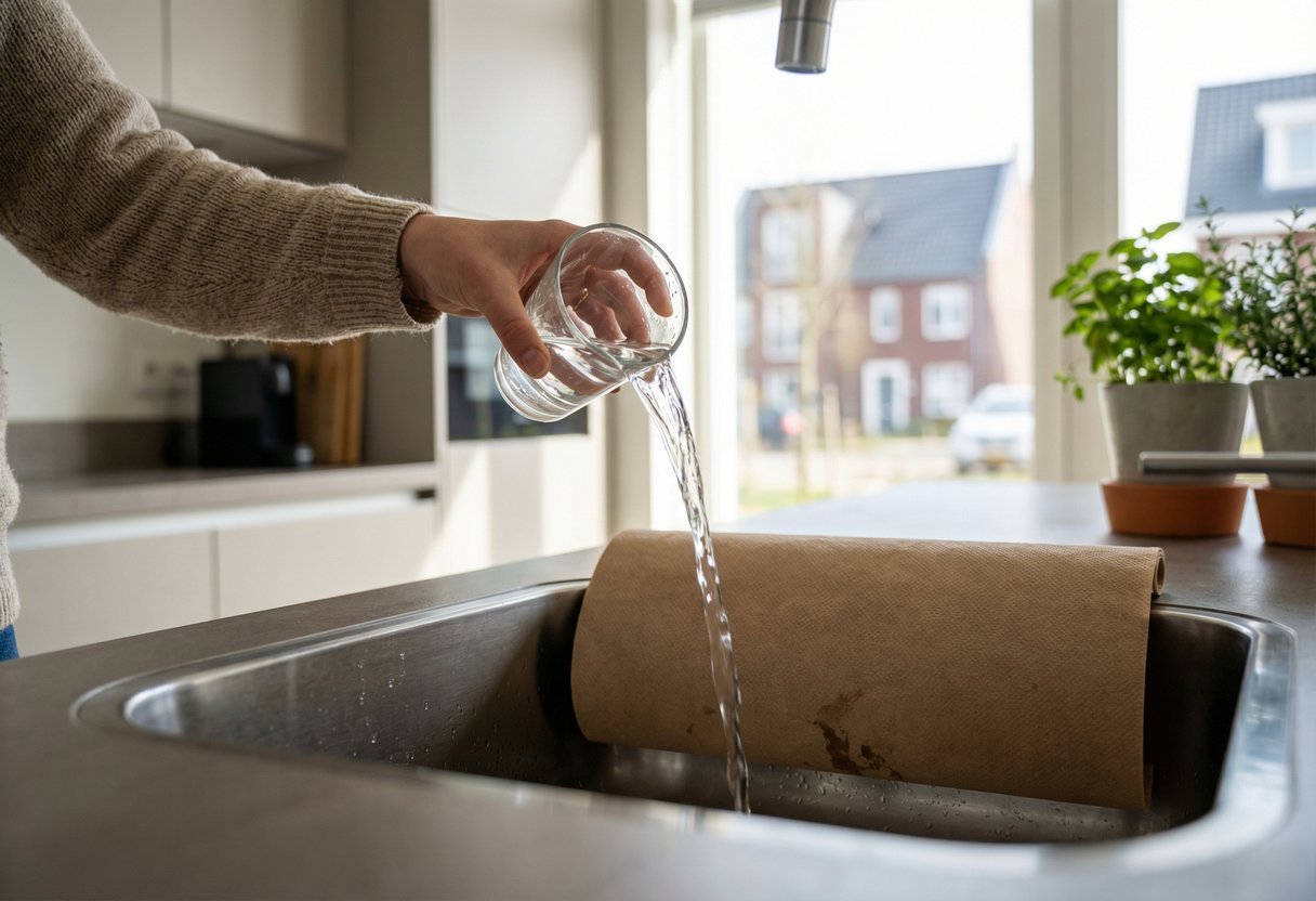 vakantie slimme truc glas water papieren handdoek