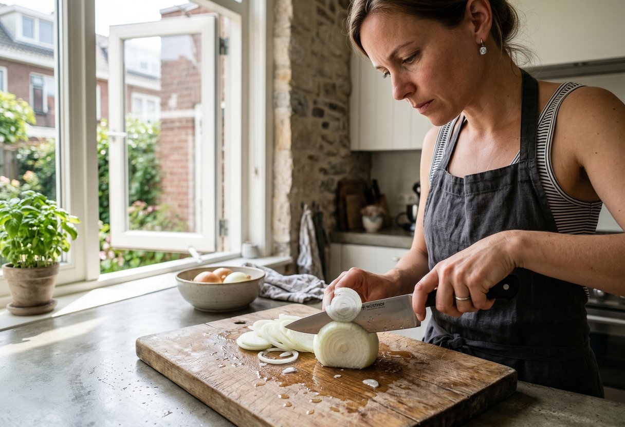 snijden uien tranen keuken