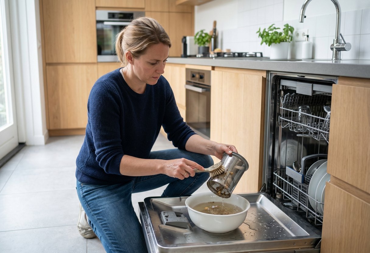 gedeelte vaatwasser schoonmaken blinkend schone vaat
