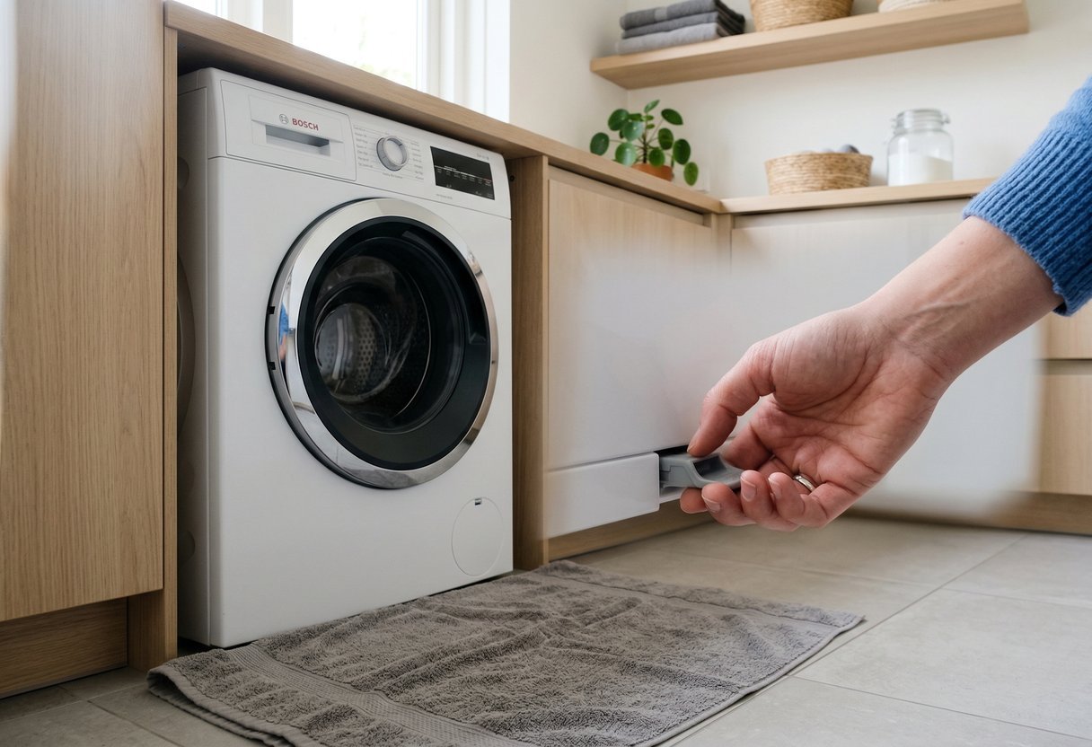 verborgen knop deur wasmachine openen