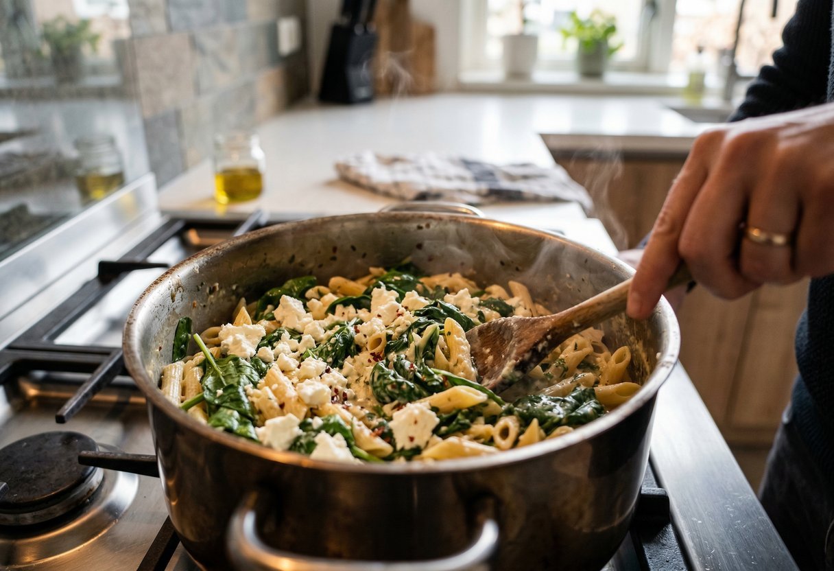 gootsteen vermoeidheid romige eenpanspasta